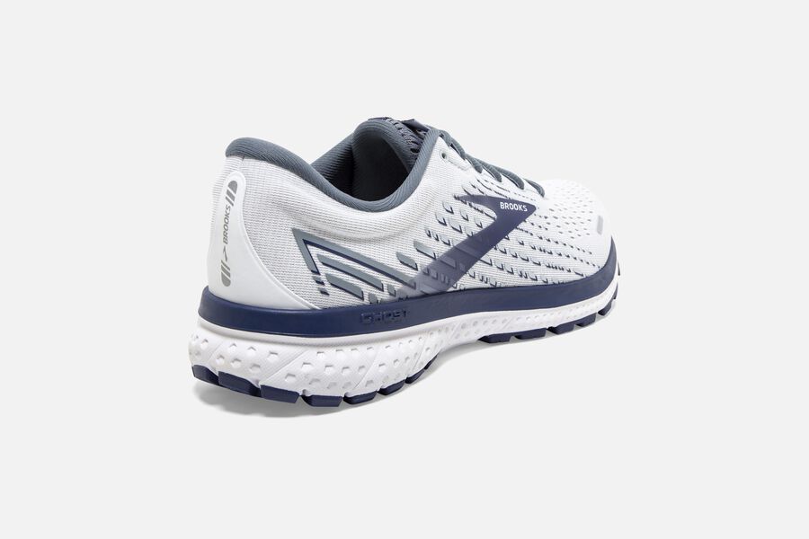 Ghost 13 Road Brooks Running Shoes NZ Mens - White/Blue - BDESPF-301